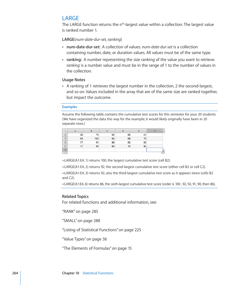 Large, 264 large | Apple iWork '09 User Manual | Page 264 / 372