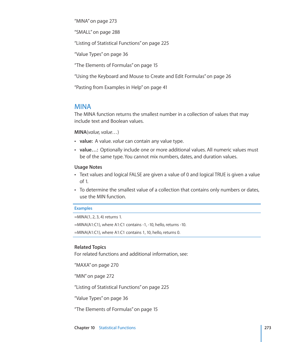 Mina, 273 mina | Apple iWork '09 User Manual | Page 273 / 372