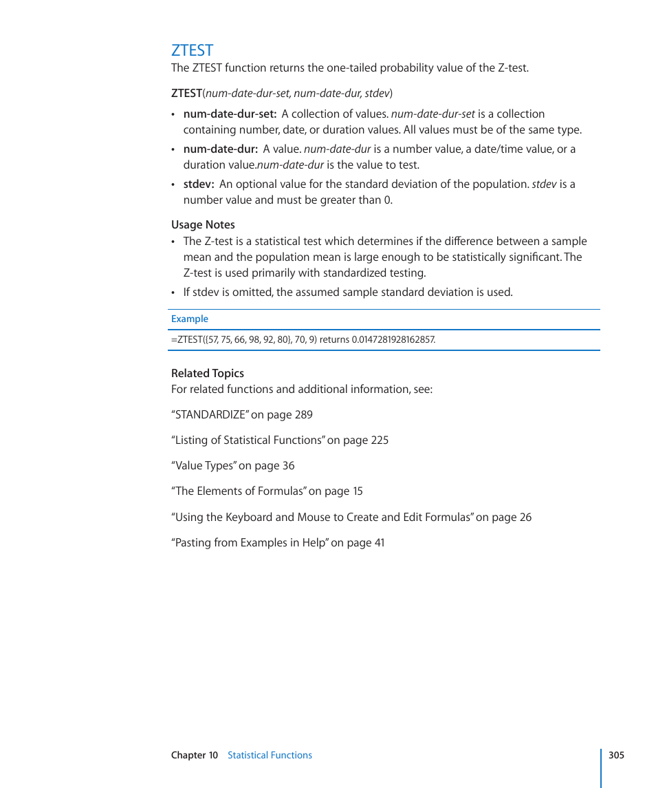 Ztest, 305 ztest | Apple iWork '09 User Manual | Page 305 / 372