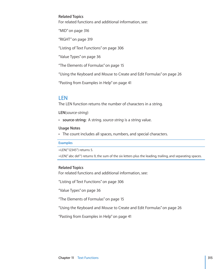 315 len | Apple iWork '09 User Manual | Page 315 / 372