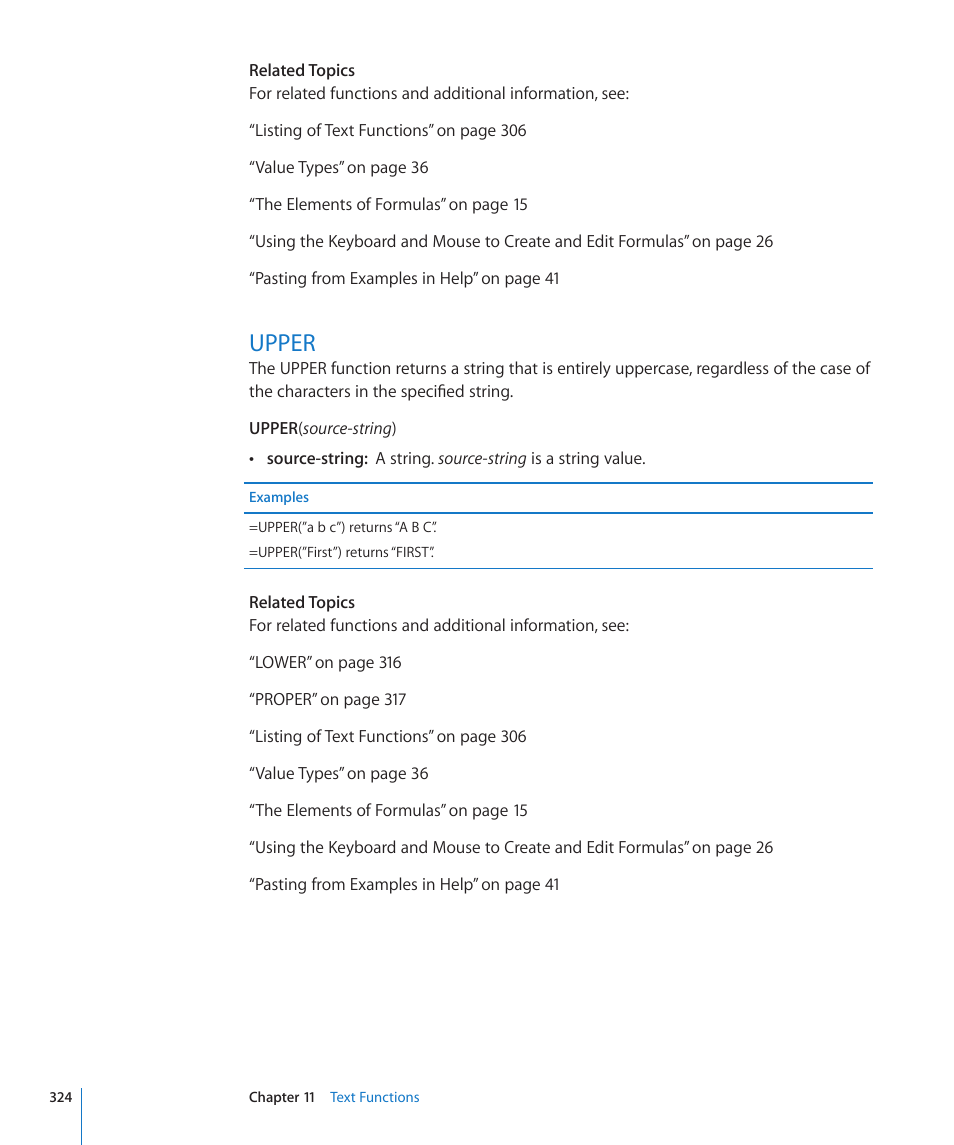 Upper, 324 upper | Apple iWork '09 User Manual | Page 324 / 372