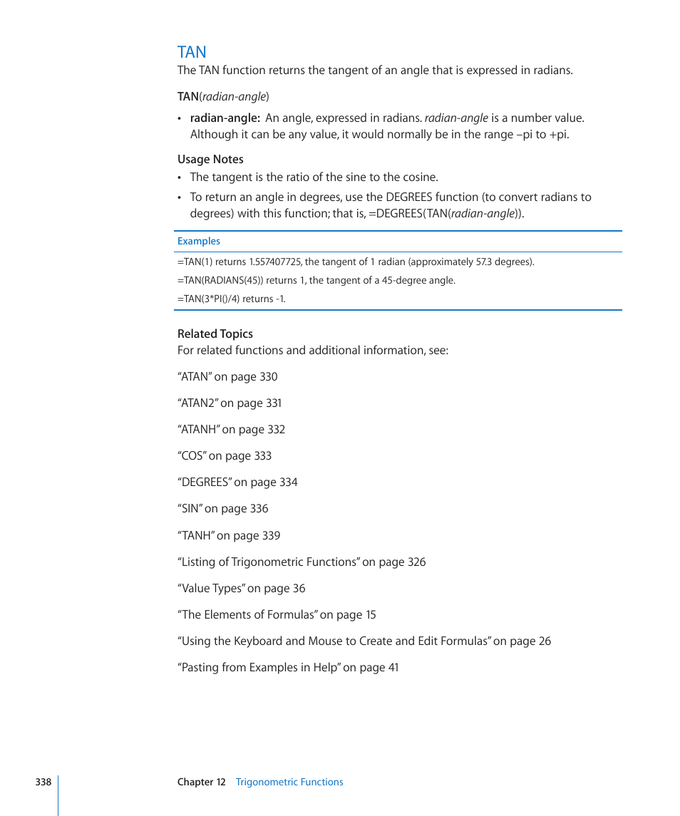 338 tan | Apple iWork '09 User Manual | Page 338 / 372