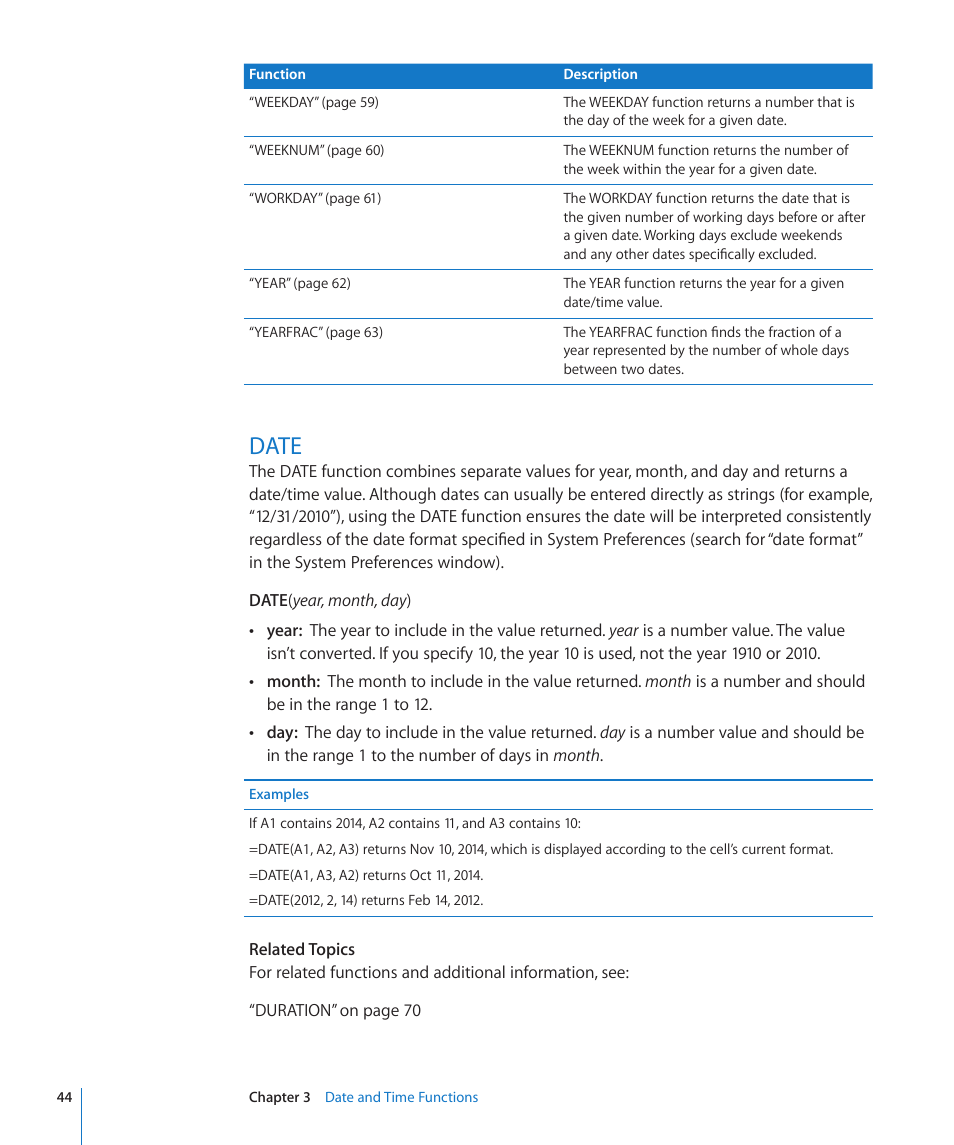 Date, 44 date | Apple iWork '09 User Manual | Page 44 / 372