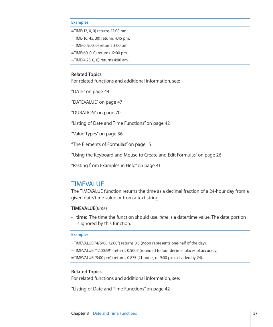 Timevalue, 57 timevalue | Apple iWork '09 User Manual | Page 57 / 372