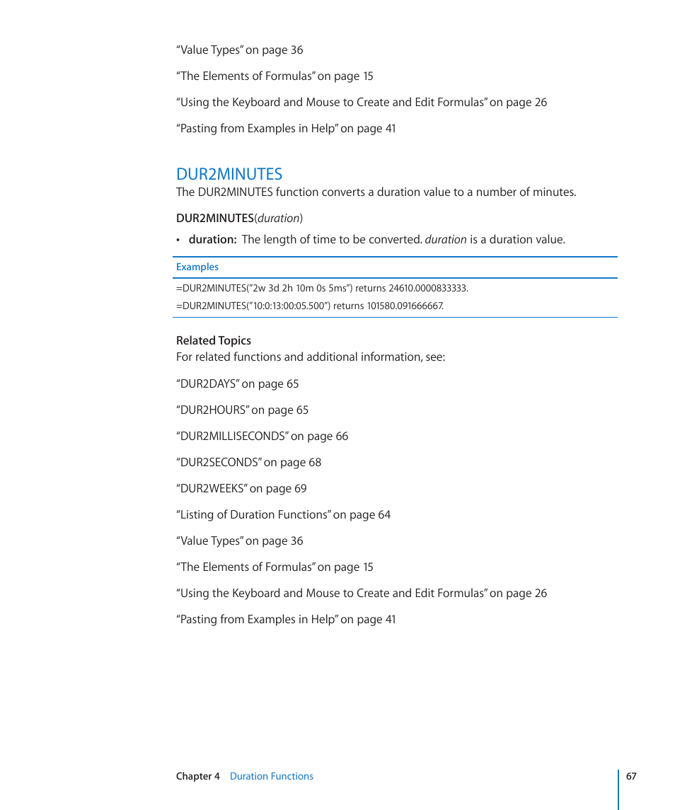 Dur2minutes, 67 dur2minutes | Apple iWork '09 User Manual | Page 67 / 372