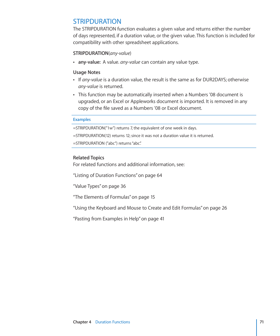 Stripduration, 71 stripduration | Apple iWork '09 User Manual | Page 71 / 372