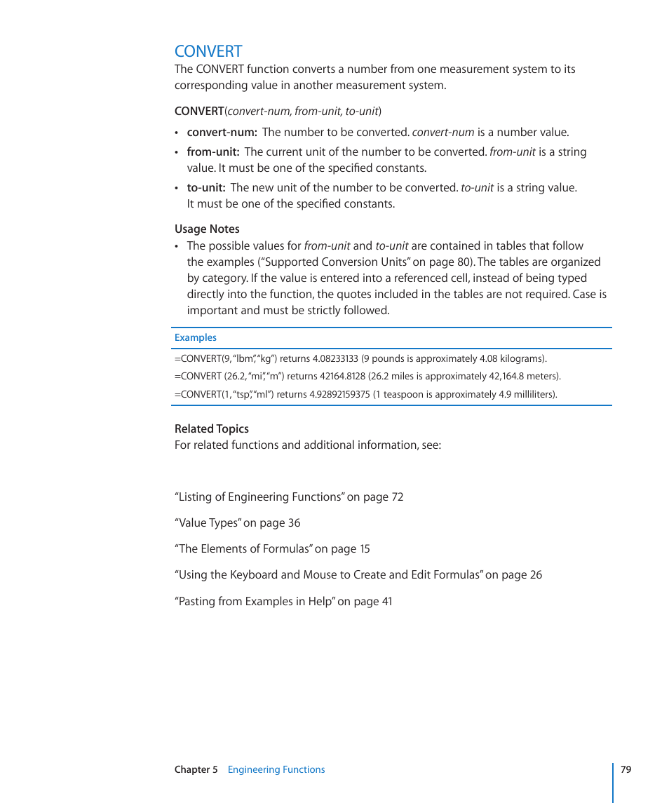 Convert, 79 convert | Apple iWork '09 User Manual | Page 79 / 372