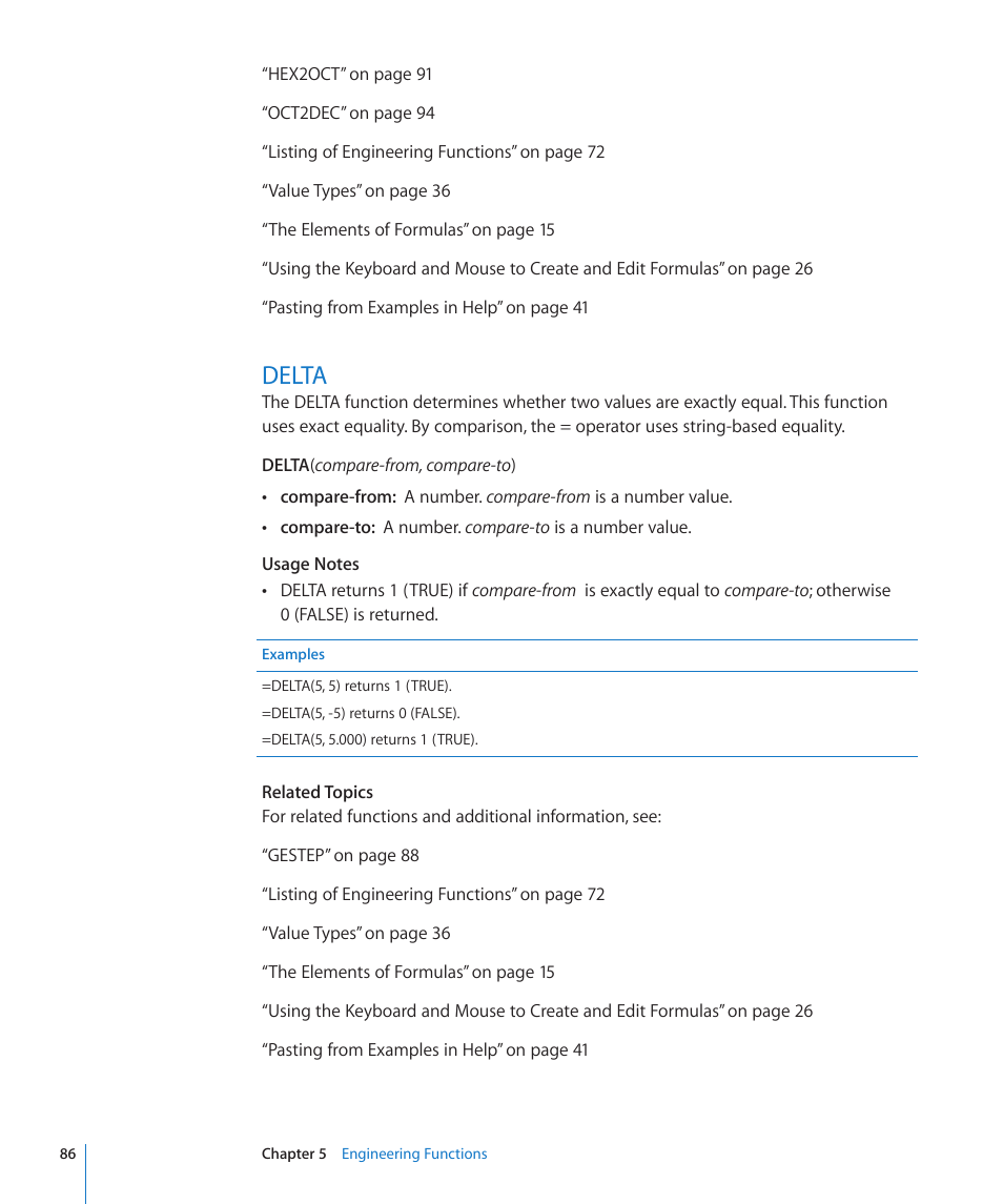 Delta, 86 delta | Apple iWork '09 User Manual | Page 86 / 372