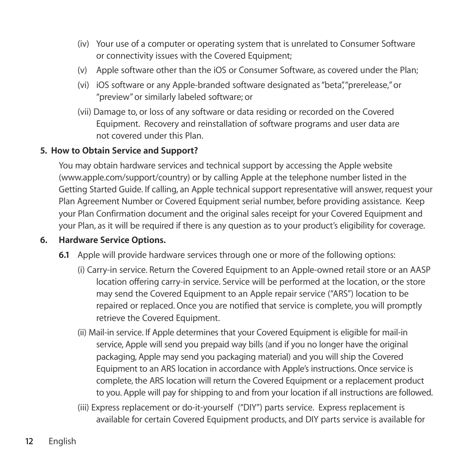 Apple AppleCare Protection Plan for iPad User Manual | Page 12 / 100