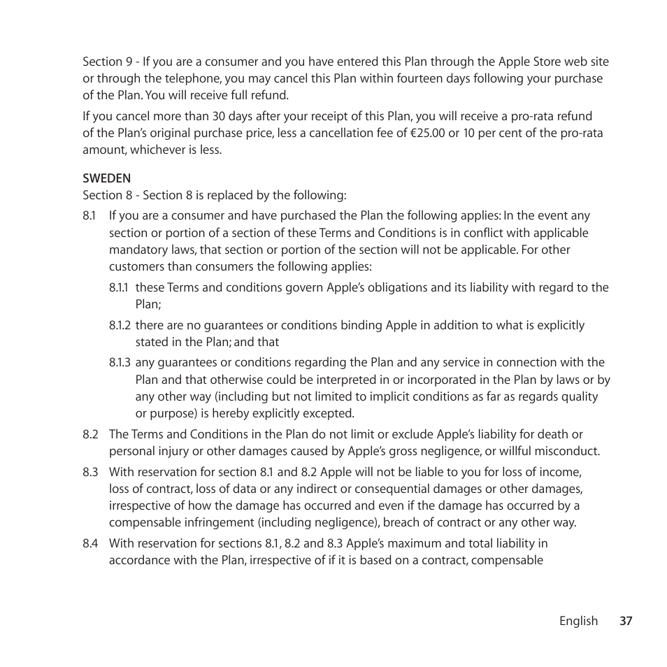 Apple AppleCare Protection Plan for iPad User Manual | Page 37 / 100