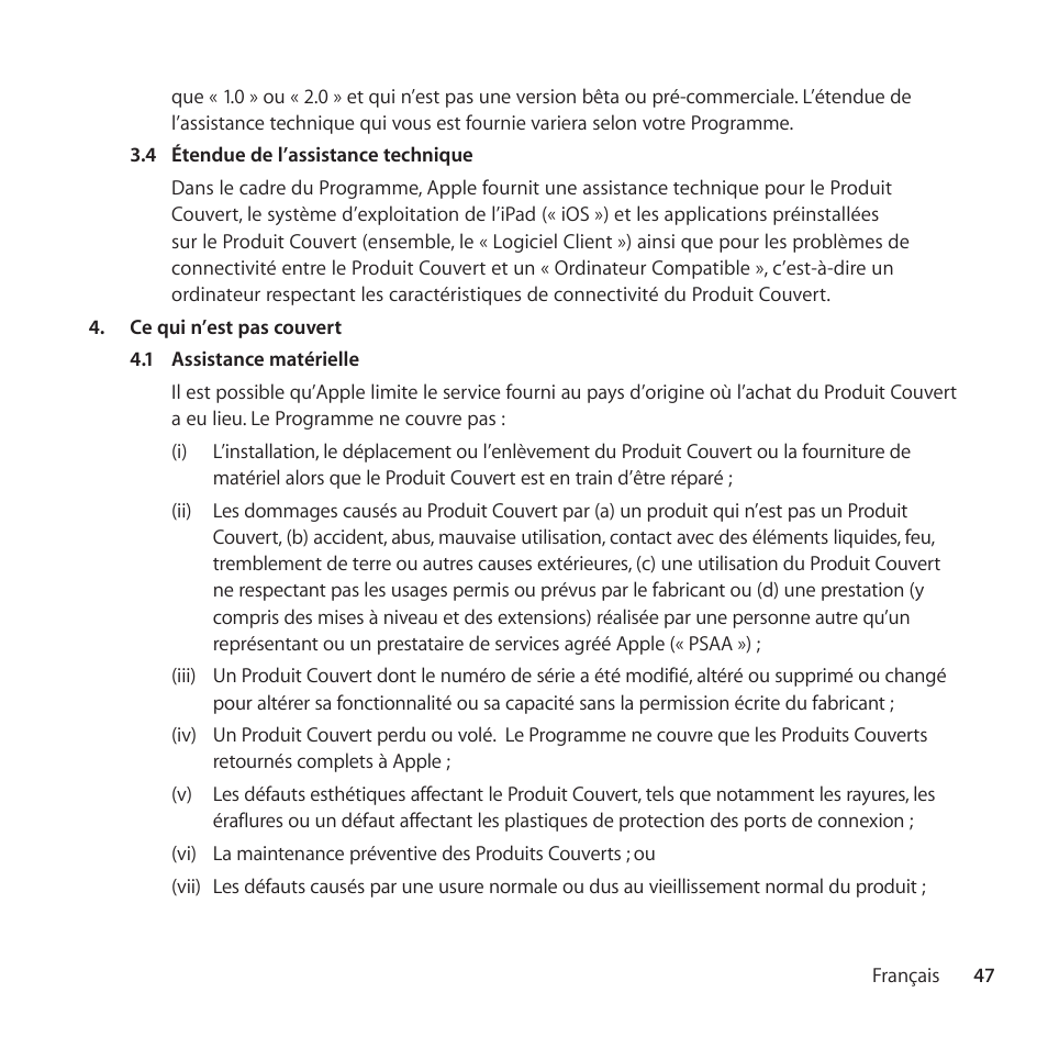 Apple AppleCare Protection Plan for iPad User Manual | Page 47 / 100