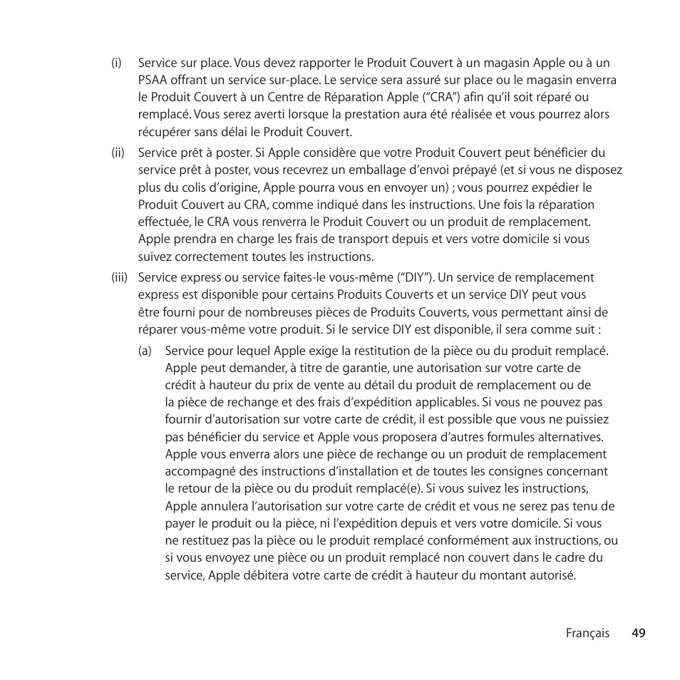 Apple AppleCare Protection Plan for iPad User Manual | Page 49 / 100