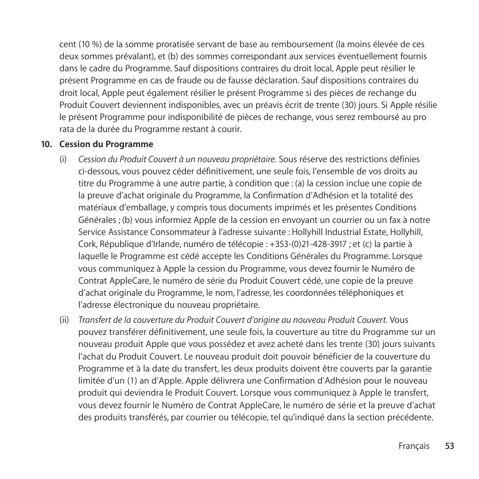 Apple AppleCare Protection Plan for iPad User Manual | Page 53 / 100