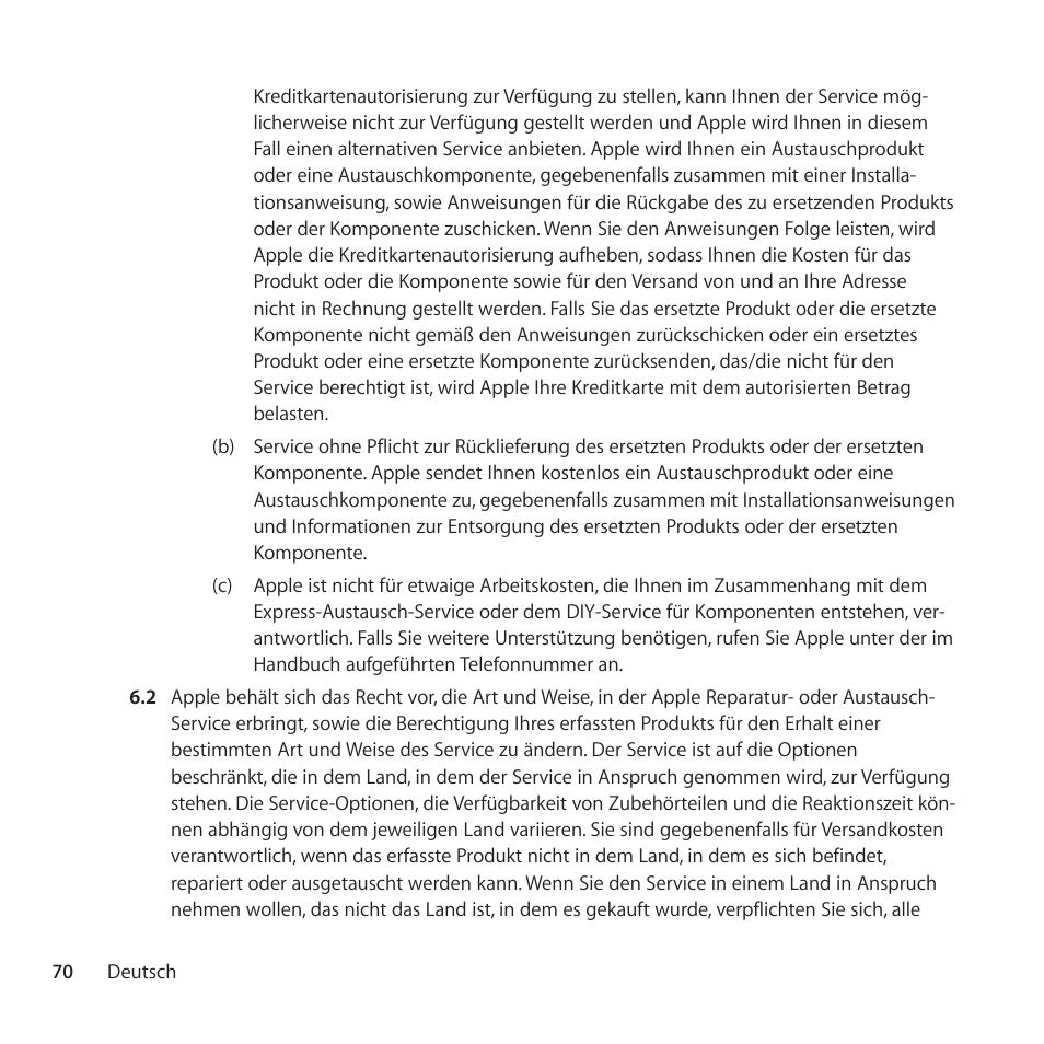 Apple AppleCare Protection Plan for iPad User Manual | Page 70 / 100