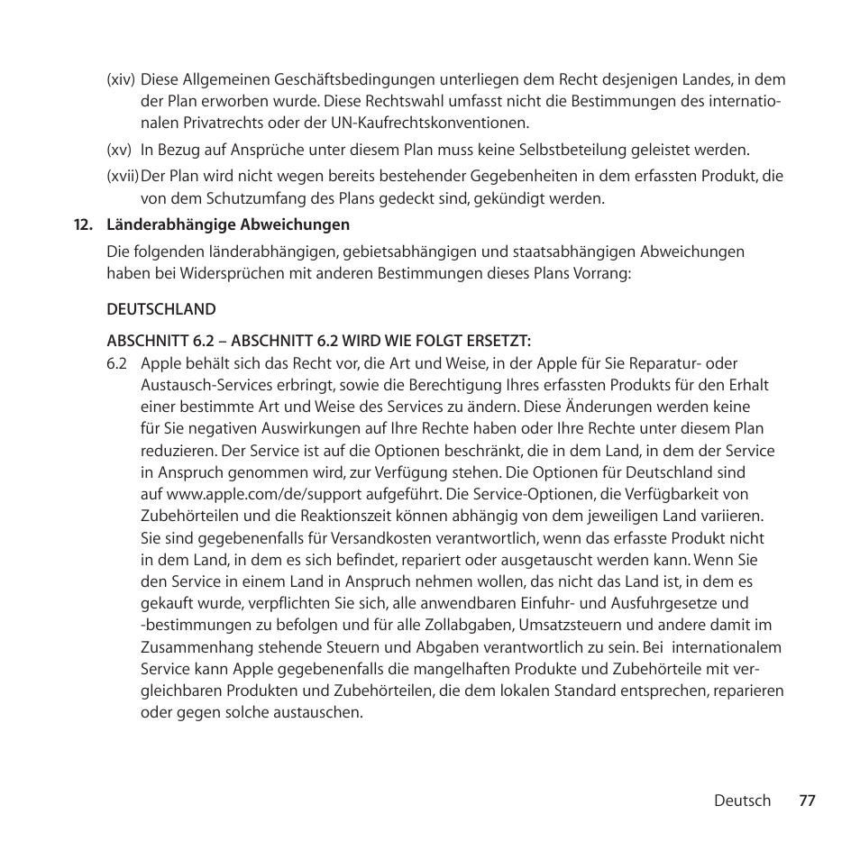 Apple AppleCare Protection Plan for iPad User Manual | Page 77 / 100