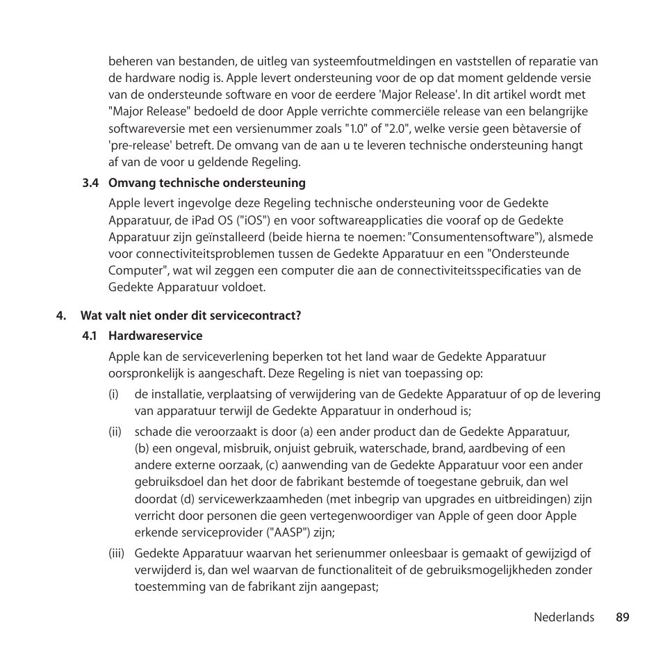 Apple AppleCare Protection Plan for iPad User Manual | Page 89 / 100