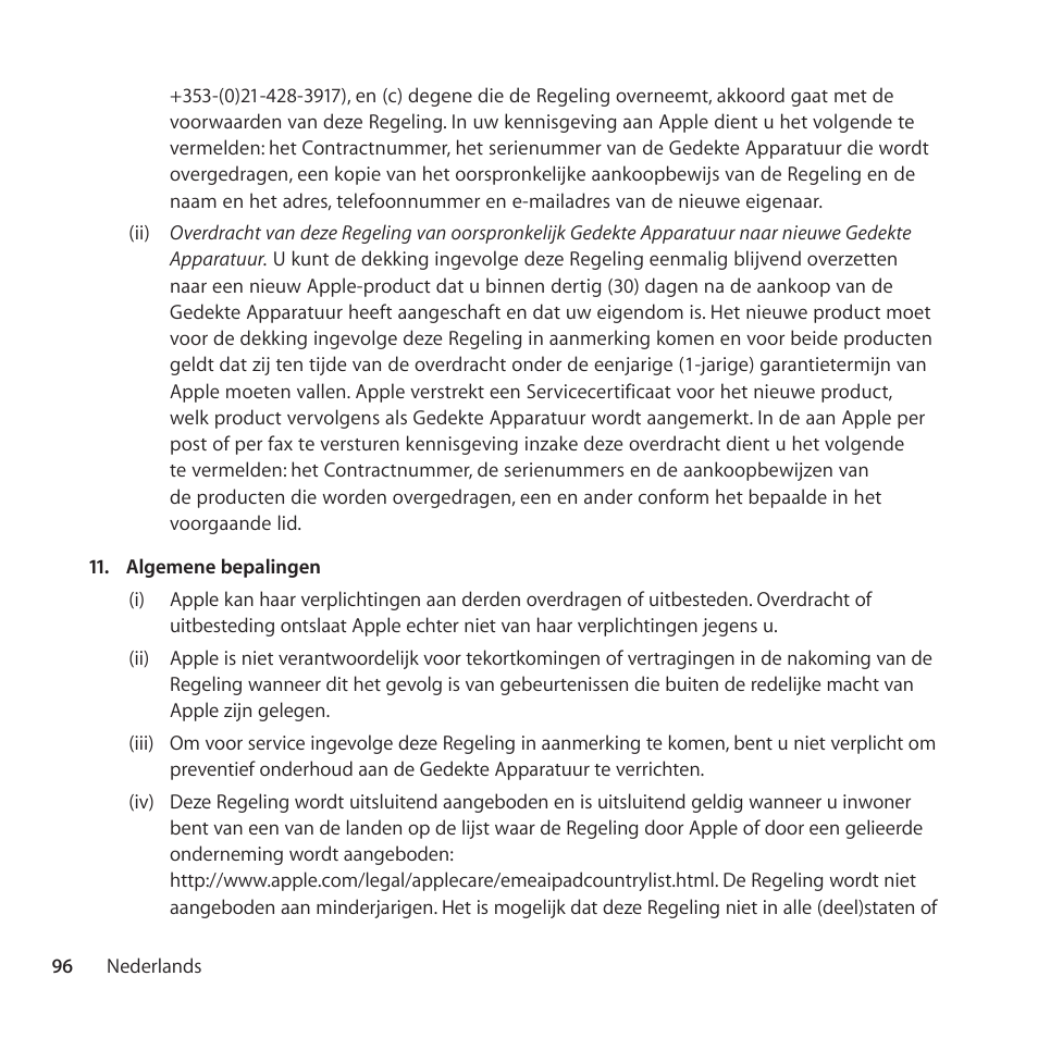 Apple AppleCare Protection Plan for iPad User Manual | Page 96 / 100