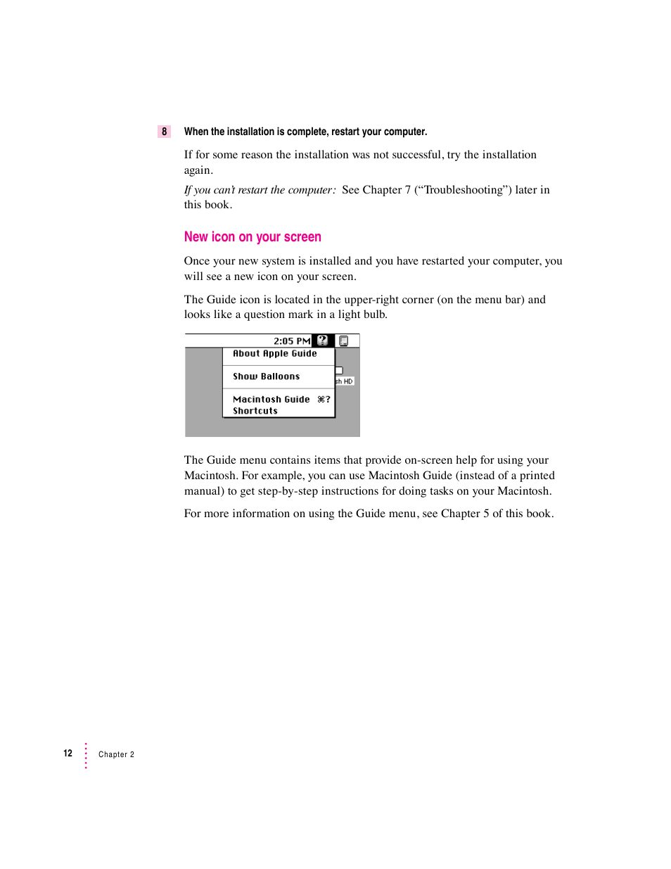 New icon on your screen | Apple Macintosh System 7.5 User Manual | Page 18 / 114