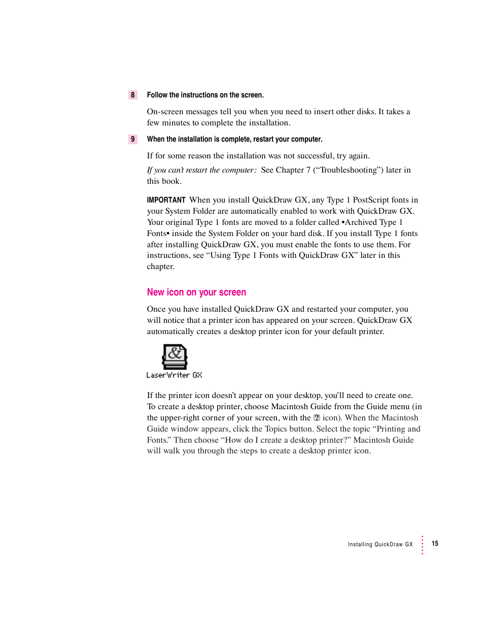New icon on your screen | Apple Macintosh System 7.5 User Manual | Page 21 / 114