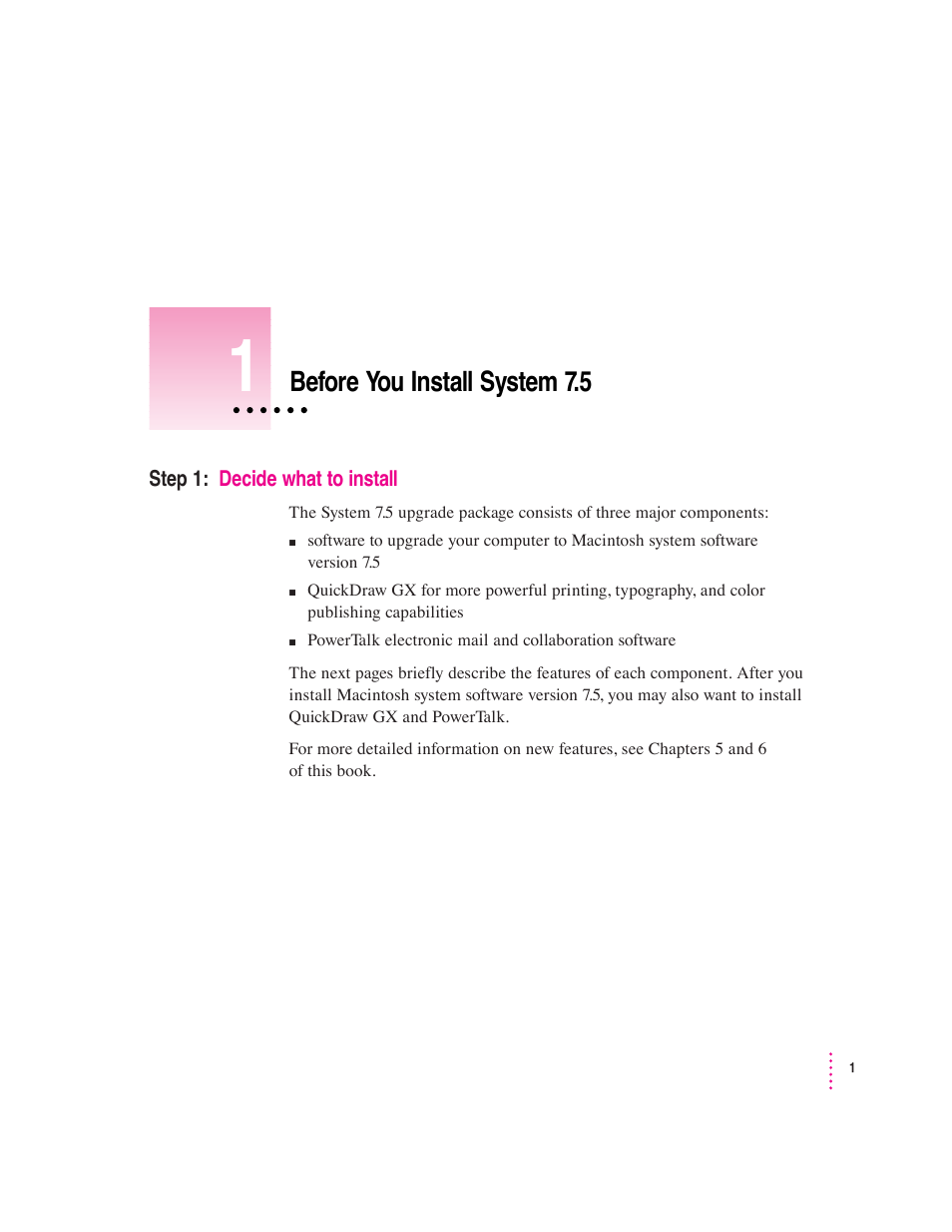 Before you install system 7.5 | Apple Macintosh System 7.5 User Manual | Page 7 / 114