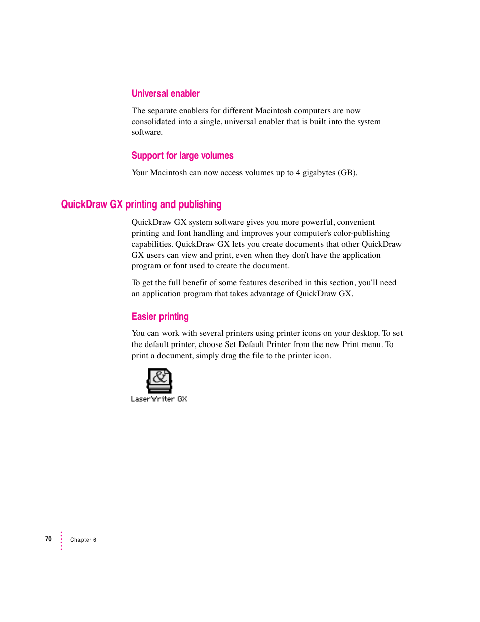 Quickdraw gx printing and publishing | Apple Macintosh System 7.5 User Manual | Page 75 / 114