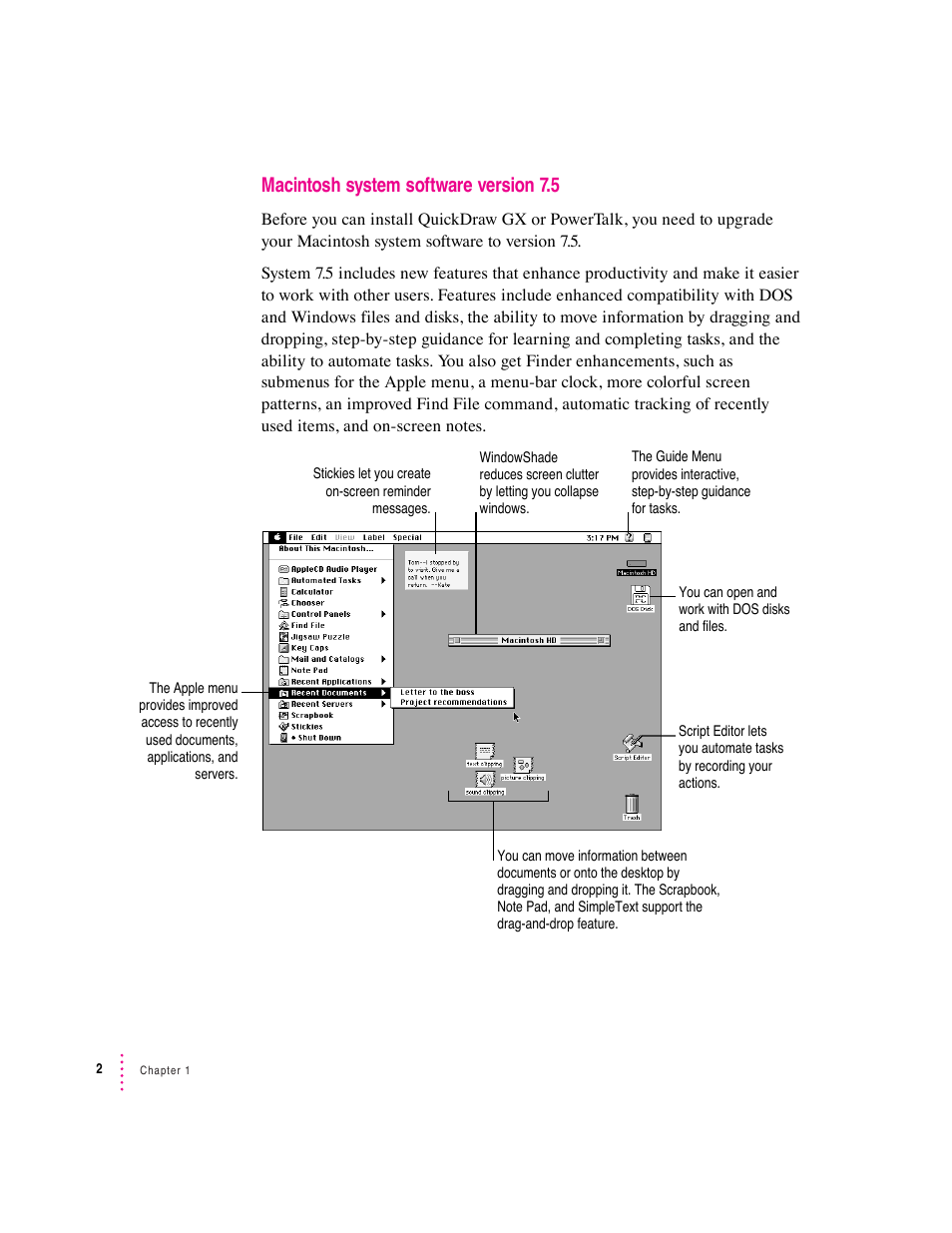 Macintosh system software version 7.5 | Apple Macintosh System 7.5 User Manual | Page 8 / 114
