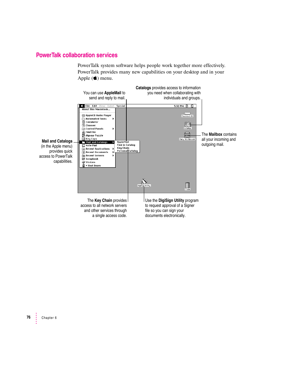 Powertalk collaboration services | Apple Macintosh System 7.5 User Manual | Page 81 / 114