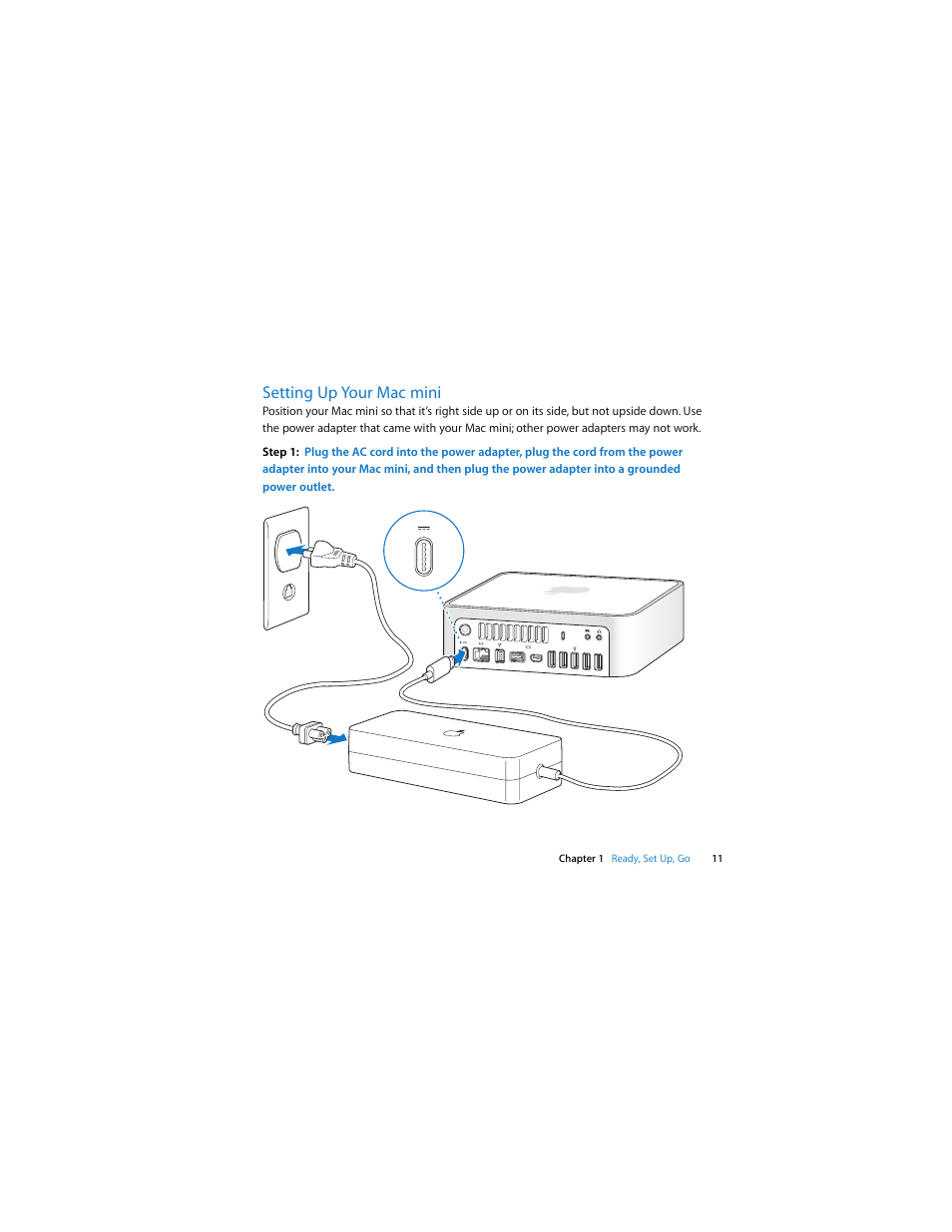 Setting up your macmini, Setting up your mac mini | Apple Mac mini (Late 2009) User Manual | Page 11 / 76