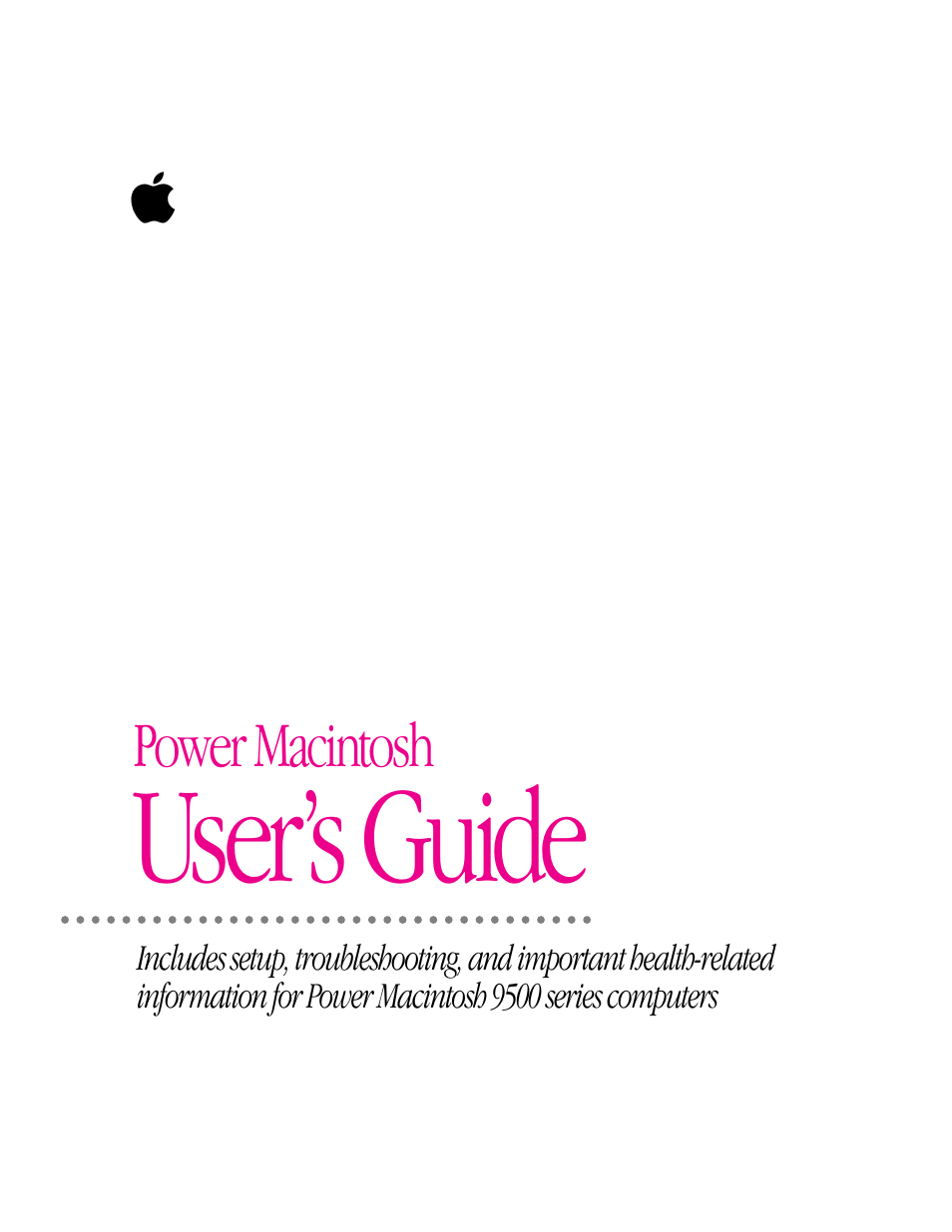 Apple Power Macintosh 9500 Series User Manual | 166 pages