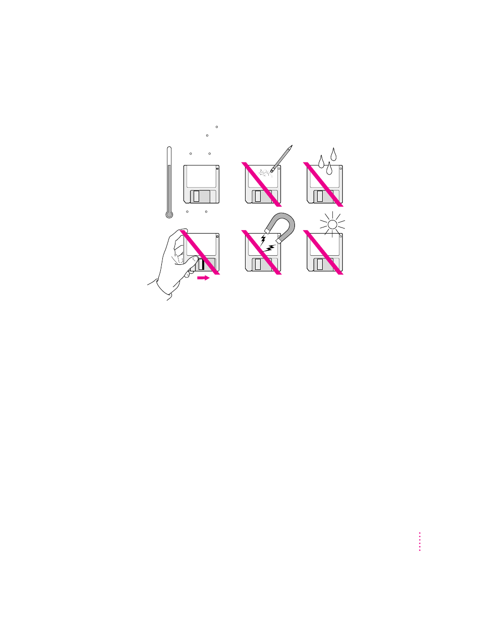 Handling floppy disks | Apple Power Macintosh 9500 Series User Manual | Page 129 / 166