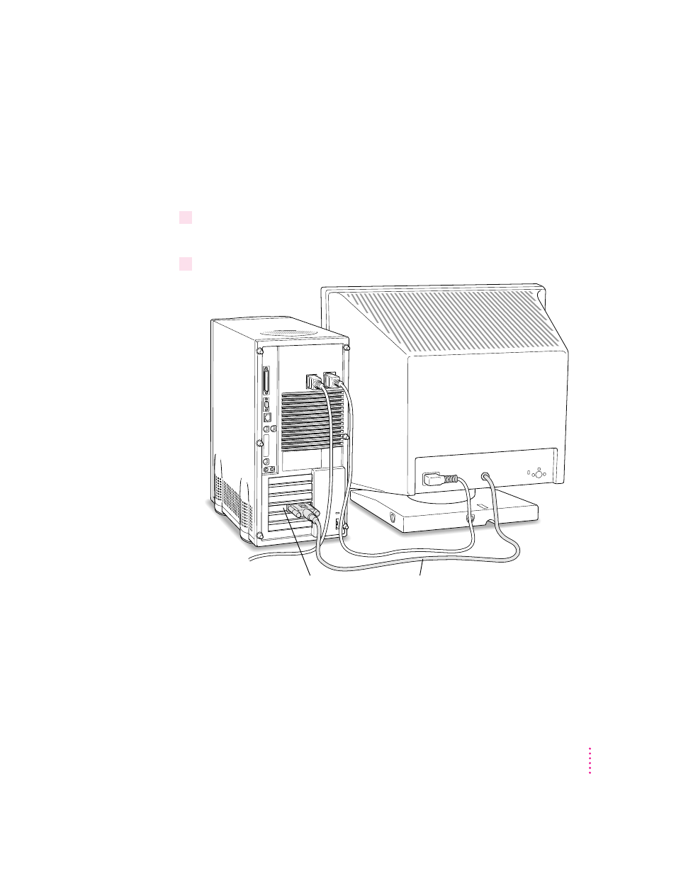 Connecting the monitor cable | Apple Power Macintosh 9500 Series User Manual | Page 17 / 166