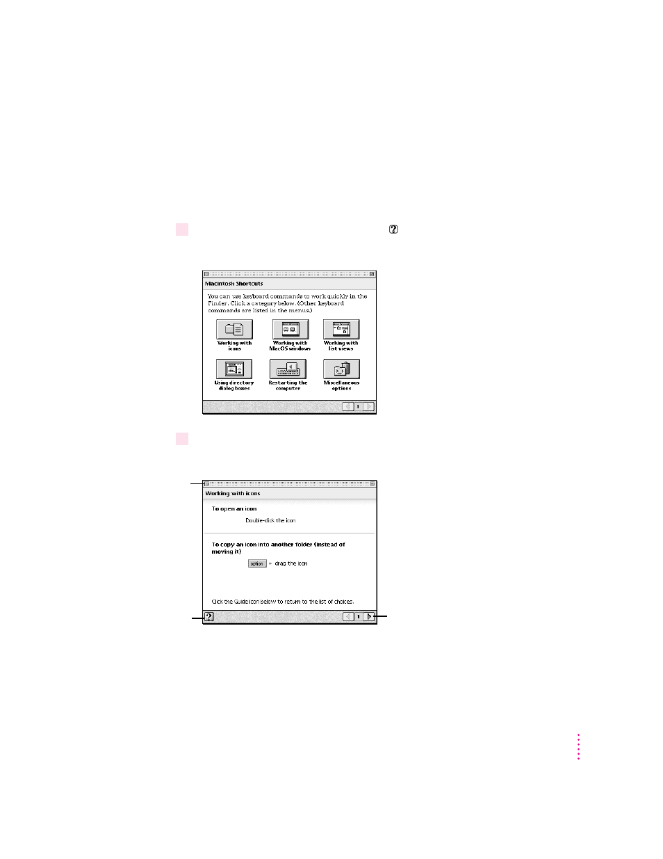 Learning useful shortcuts | Apple Power Macintosh 9500 Series User Manual | Page 41 / 166