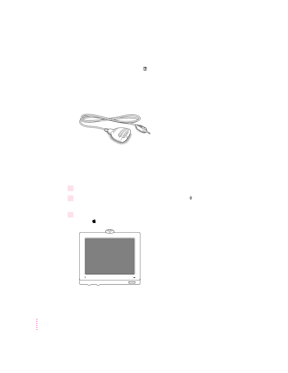 Connecting and positioning a microphone | Apple Power Macintosh 9500 Series User Manual | Page 48 / 166