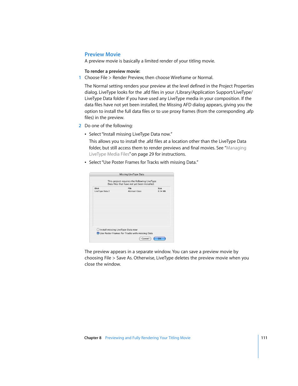 Preview movie | Apple LiveType 2 User Manual | Page 111 / 157