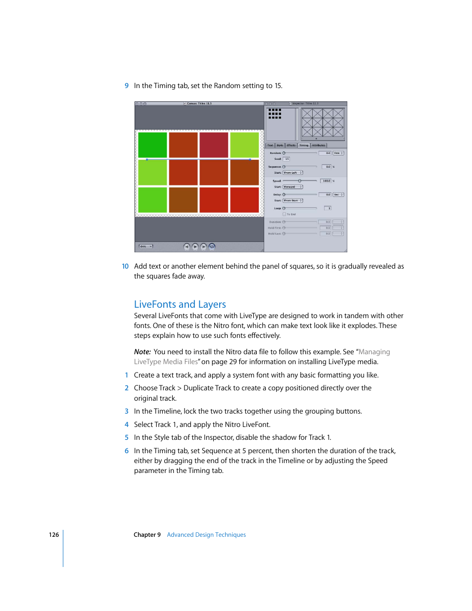 Livefonts and layers | Apple LiveType 2 User Manual | Page 126 / 157