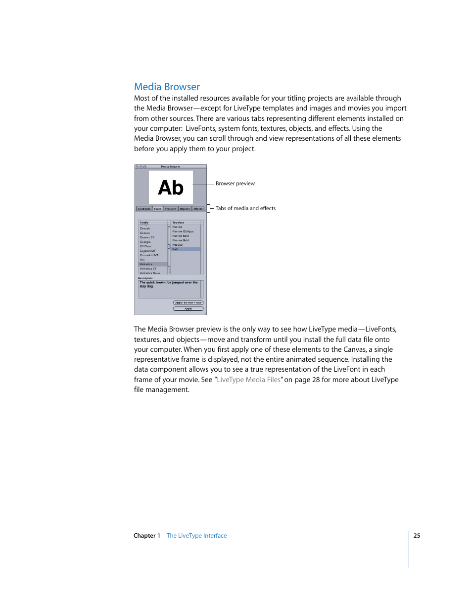 Media browser | Apple LiveType 2 User Manual | Page 25 / 157