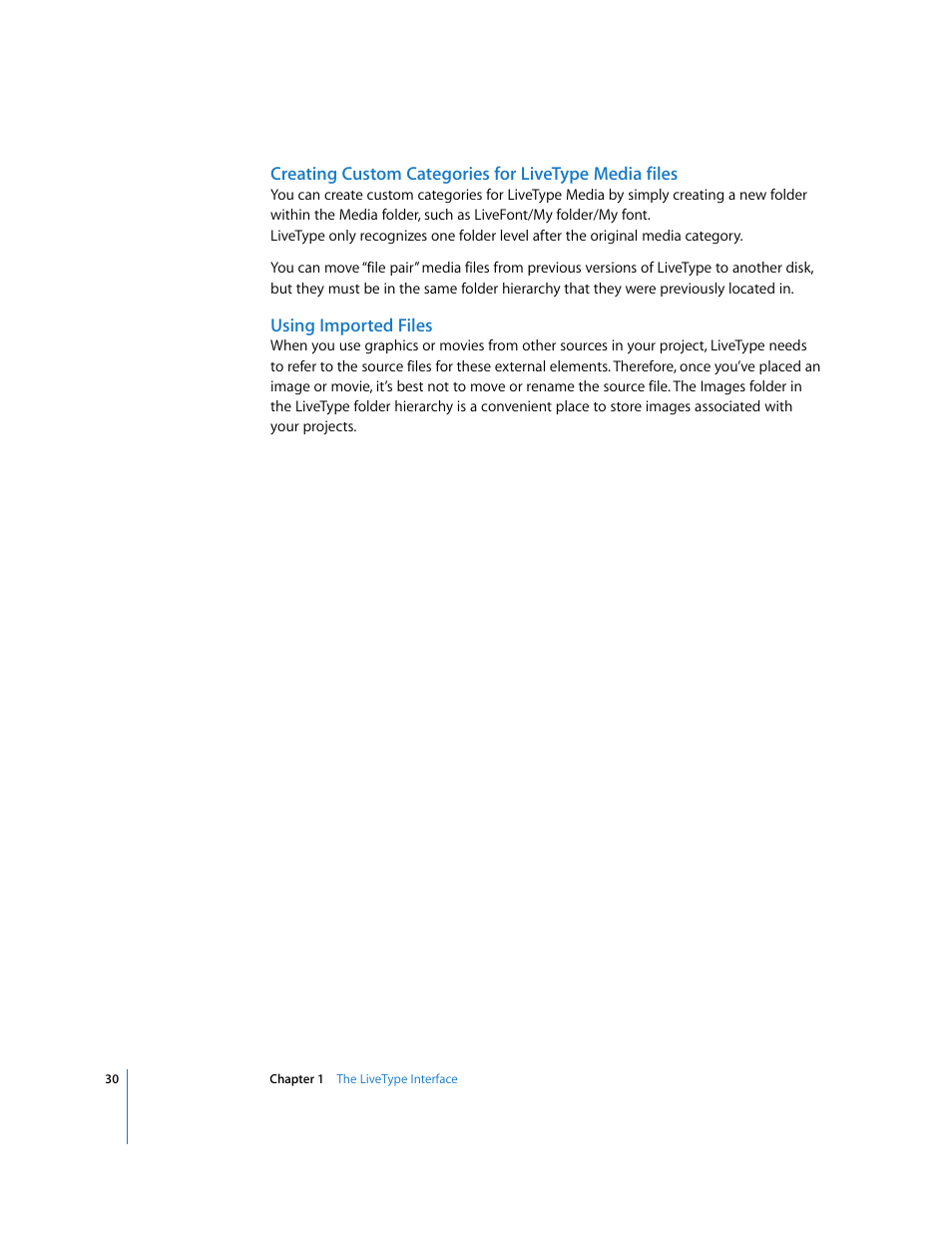 Using imported files | Apple LiveType 2 User Manual | Page 30 / 157