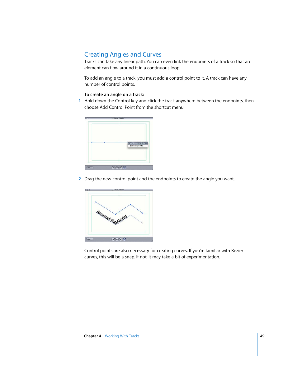 Creating angles and curves | Apple LiveType 2 User Manual | Page 49 / 157