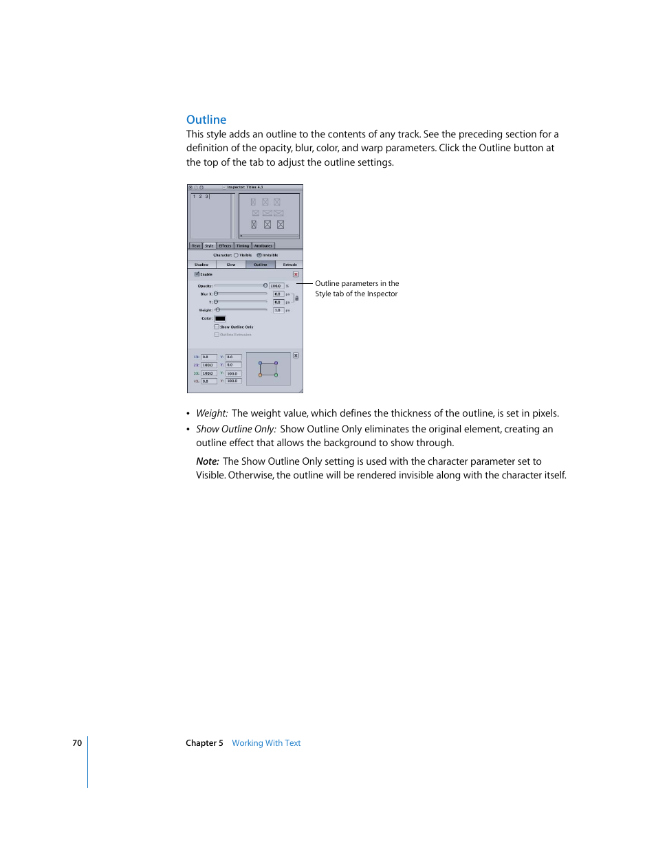 Outline | Apple LiveType 2 User Manual | Page 70 / 157