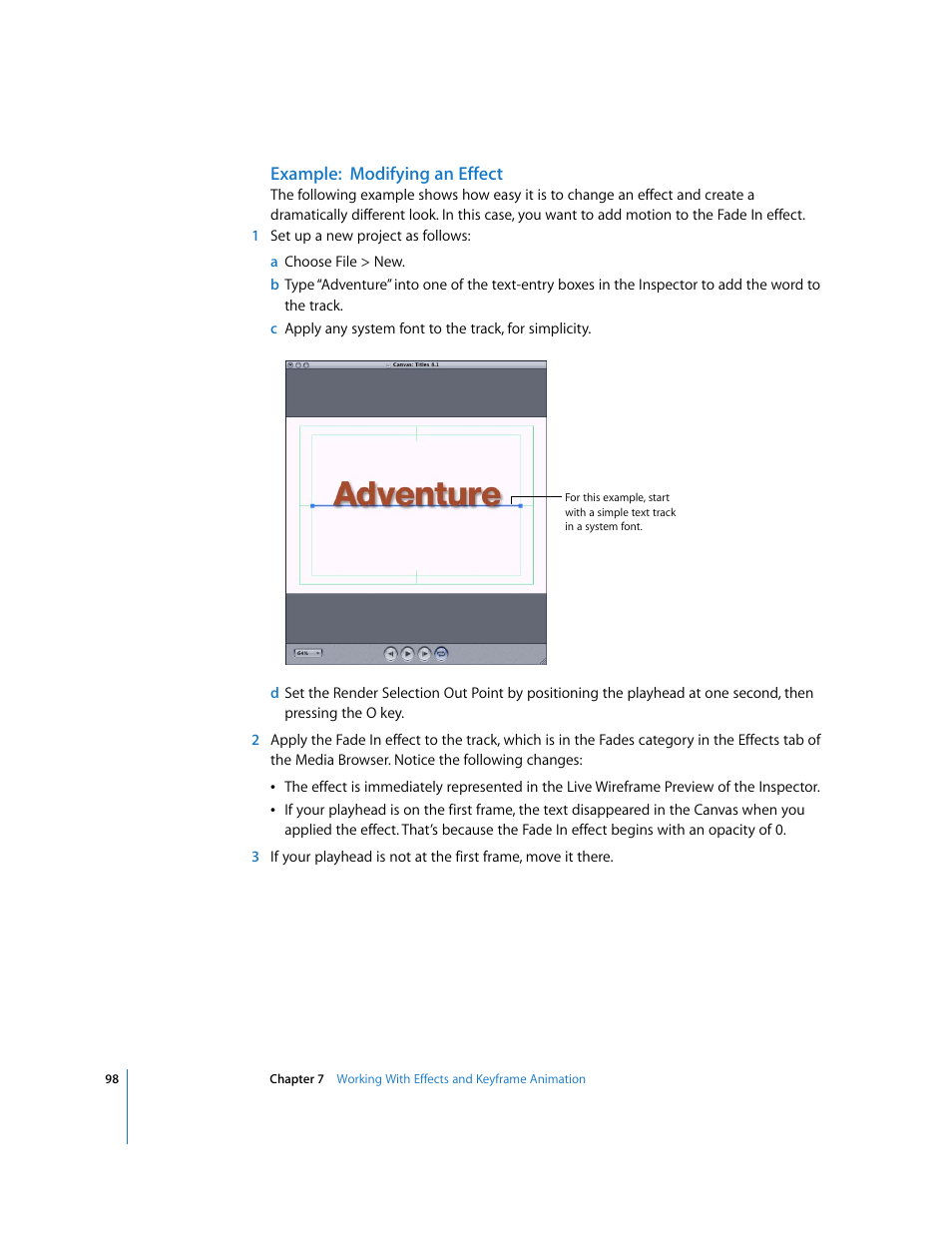 Example: modifying an effect | Apple LiveType 2 User Manual | Page 98 / 157