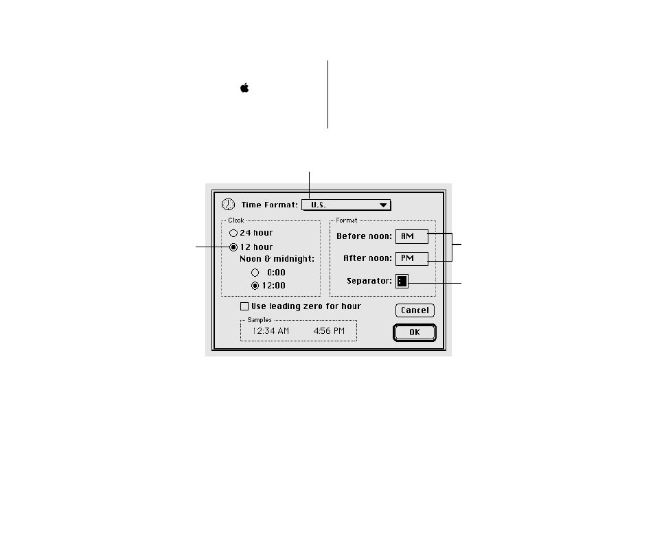 Changing the time format 146, Changing the time format | Apple Macintosh PowerBook 145 User Manual | Page 162 / 304