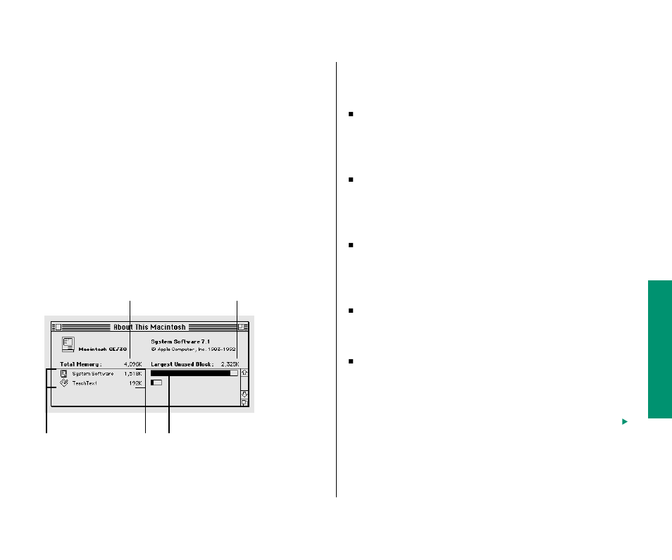 Managing memory 155, Checking memory use 155, Making the most of your memory 155 | Apple Macintosh PowerBook 145 User Manual | Page 171 / 304