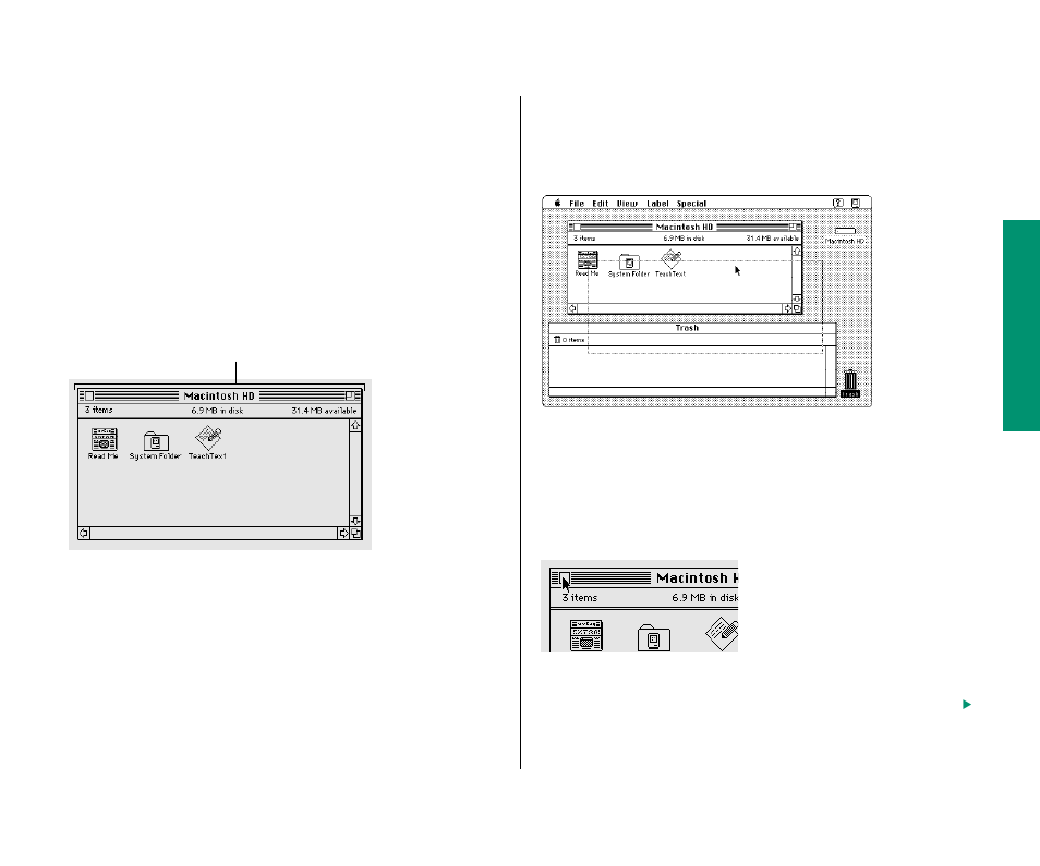 Move a window 45, Move a window | Apple Macintosh PowerBook 145 User Manual | Page 61 / 304