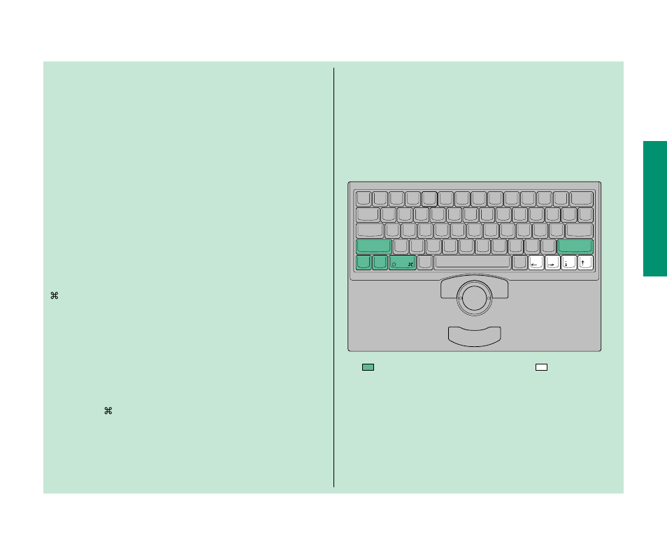 Using the keyboard 49, Using the keyboard, Modifier keys | Arrow keys | Apple Macintosh PowerBook 145 User Manual | Page 65 / 304