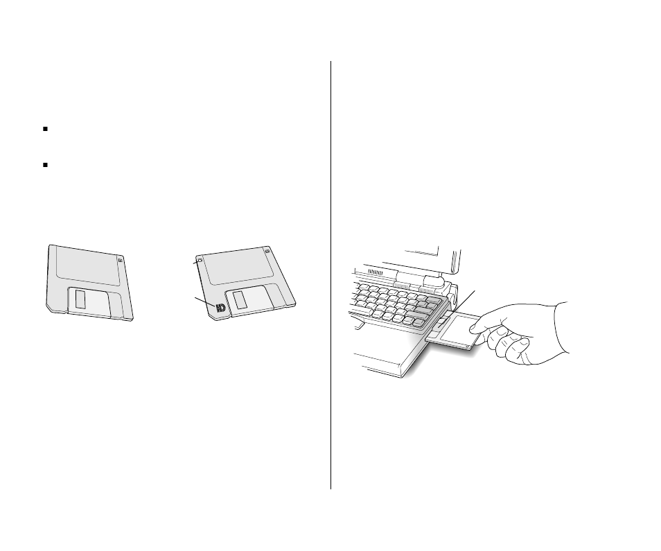 Insert a floppy disk 70, Insert a floppy disk | Apple Macintosh PowerBook 145 User Manual | Page 86 / 304