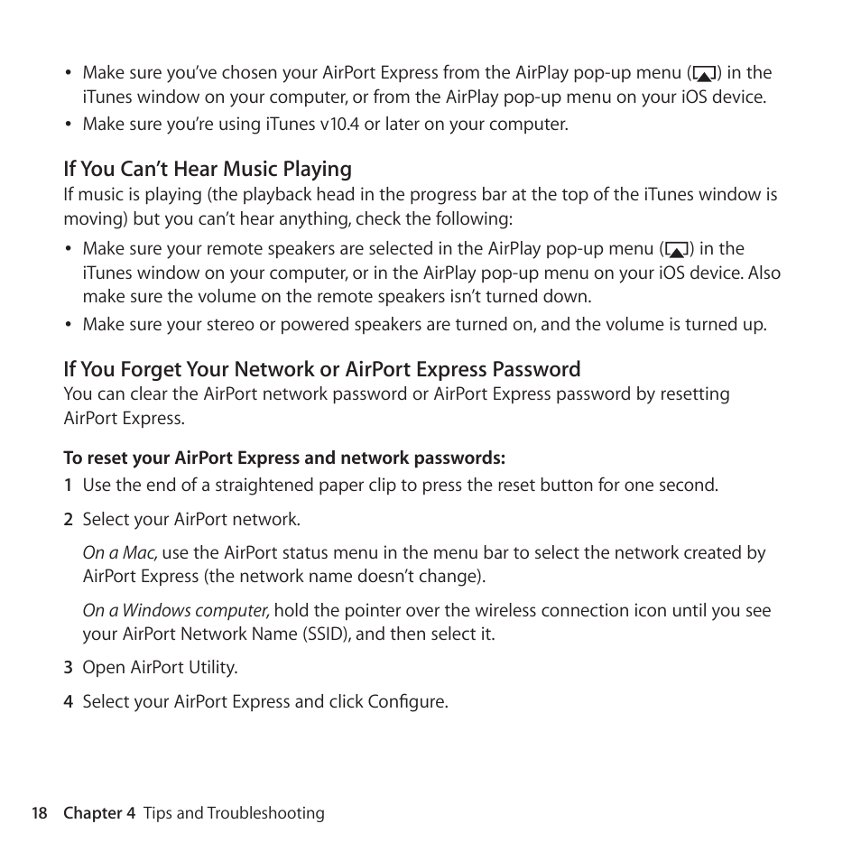 Apple AirPort Express 802.11n (2nd Generation) User Manual | Page 18 / 32