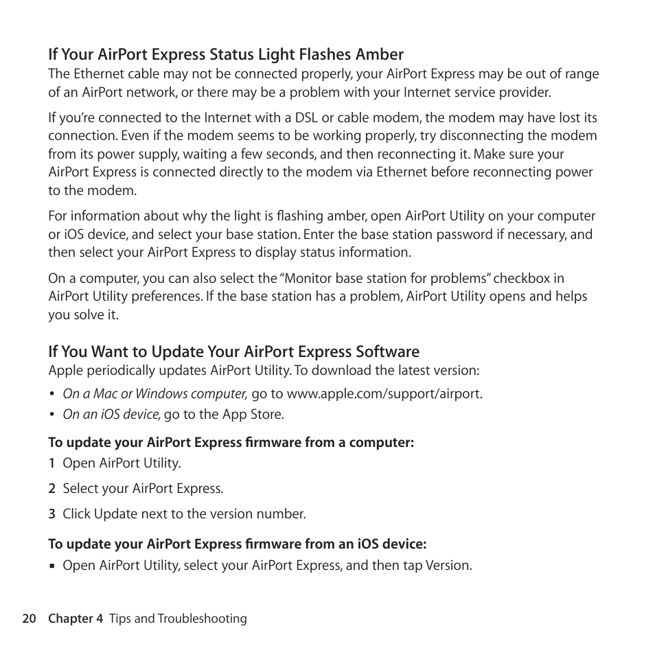 Apple AirPort Express 802.11n (2nd Generation) User Manual | Page 20 / 32