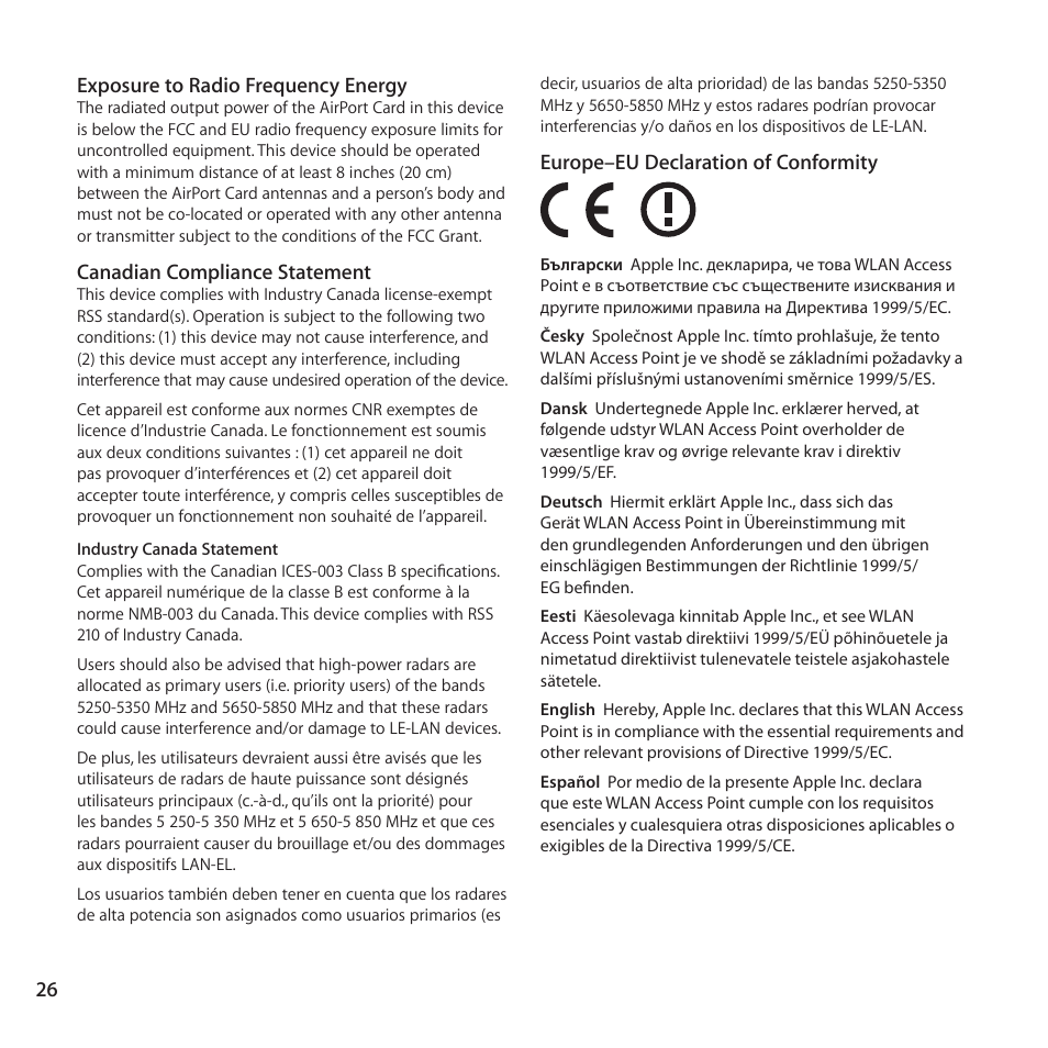 Apple AirPort Express 802.11n (2nd Generation) User Manual | Page 26 / 32