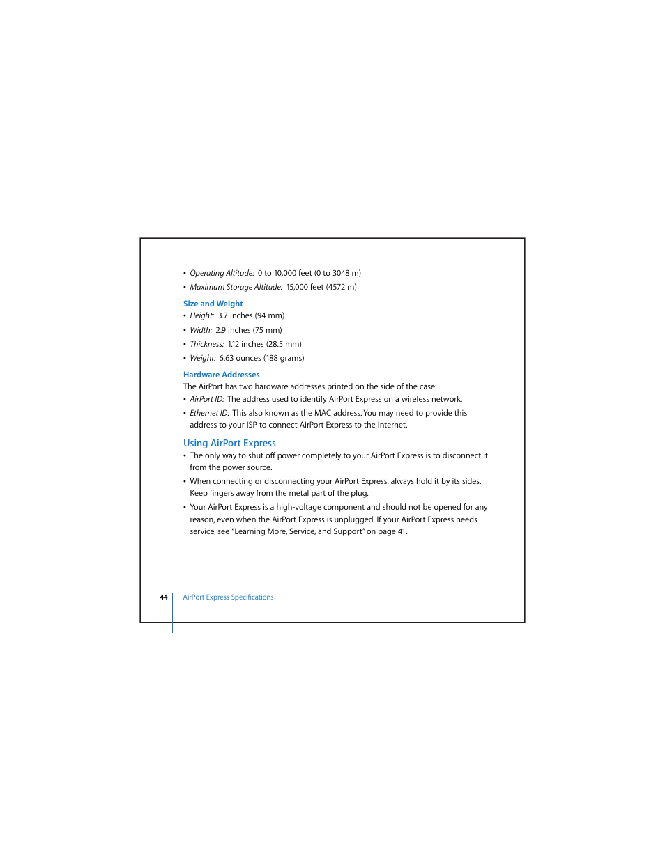 Using airport express | Apple AirPort Express v4.2 User Manual | Page 44 / 48