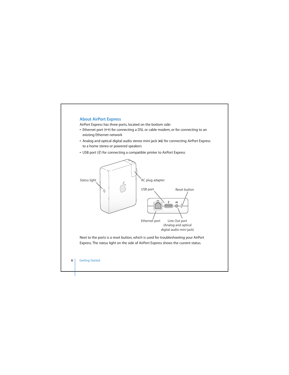 About airport express | Apple AirPort Express v4.2 User Manual | Page 6 / 48